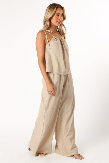 Savanna Striped Pants - Apricot