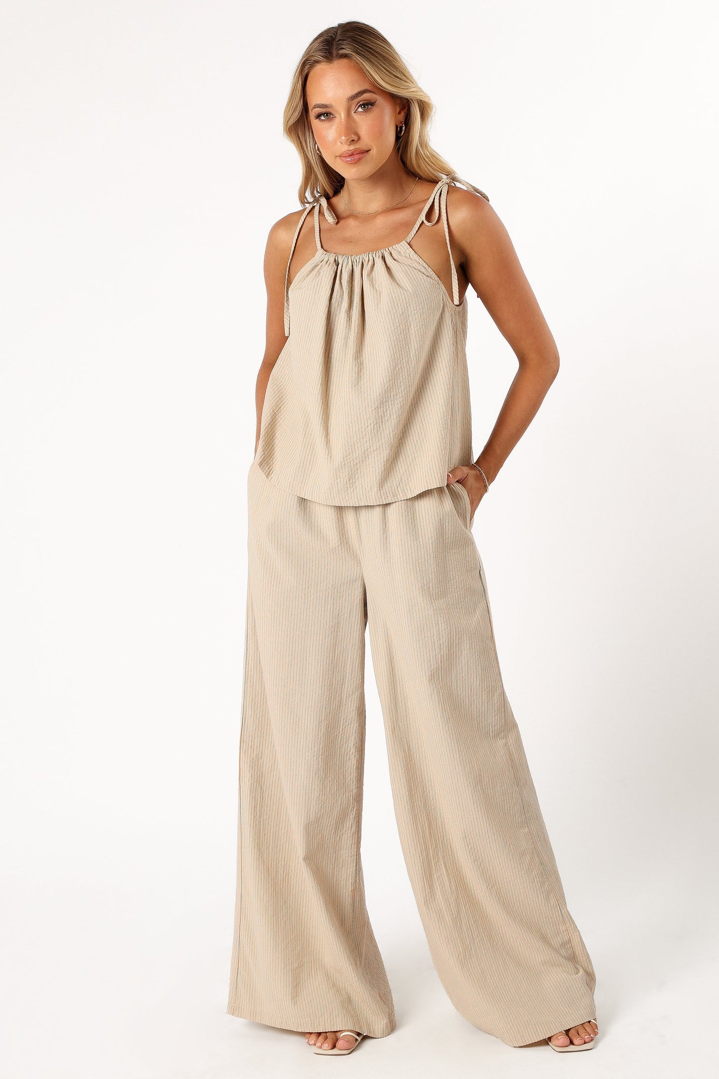 Savanna Striped Pants - Apricot