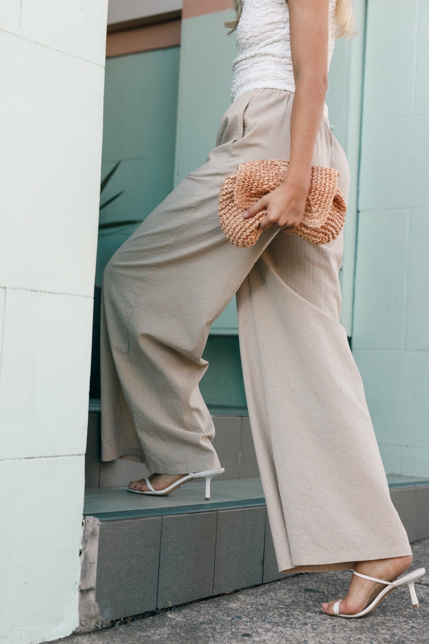 Savanna Striped Pants - Apricot