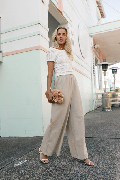 Savanna Striped Pants - Apricot