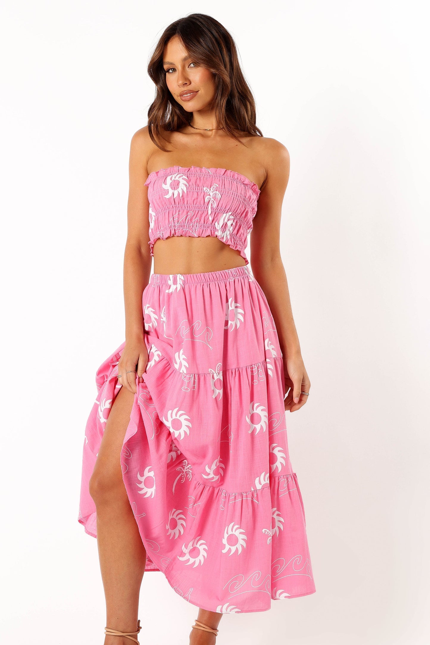 Francesca Two Piece Set - Pink White