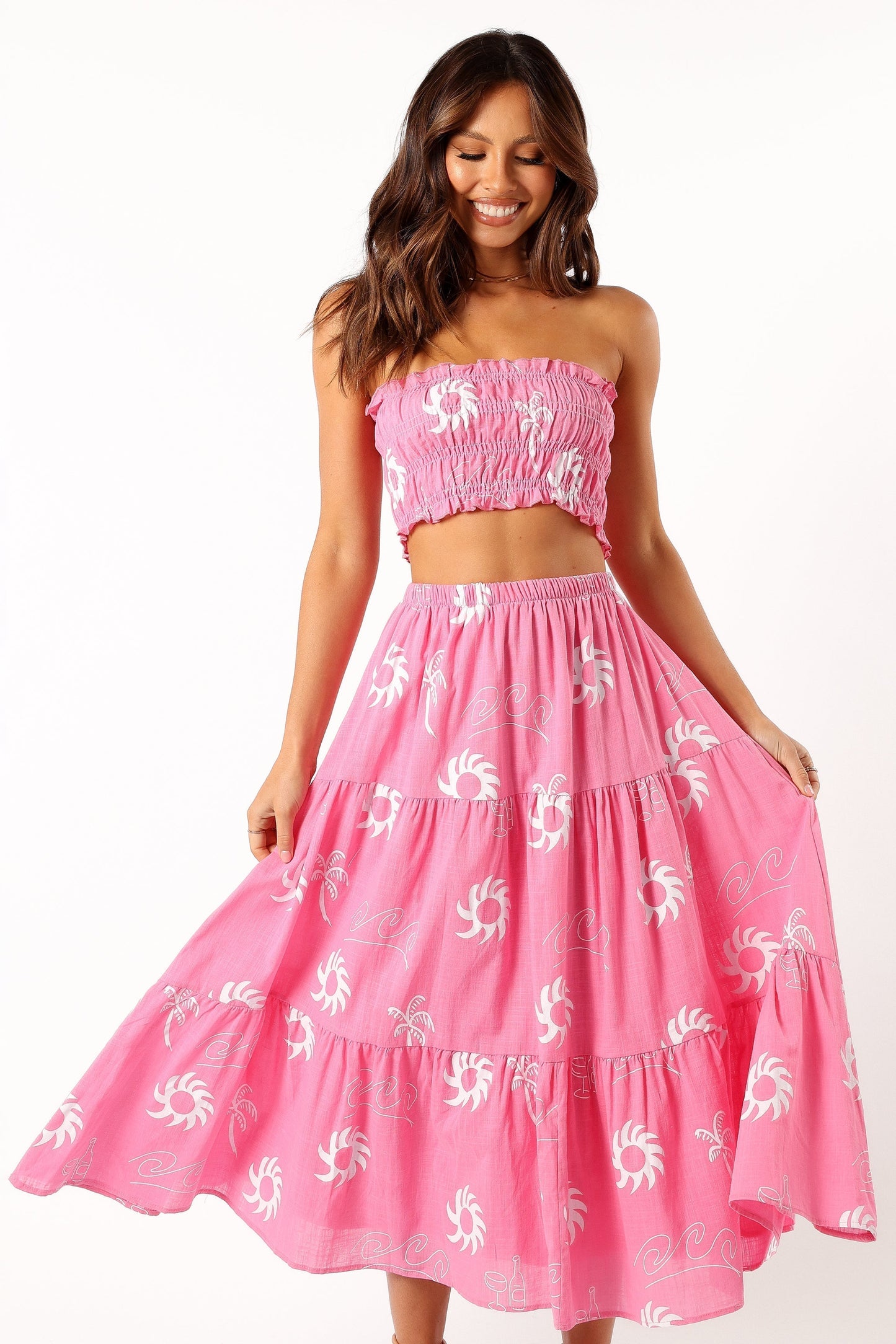 Francesca Two Piece Set - Pink White