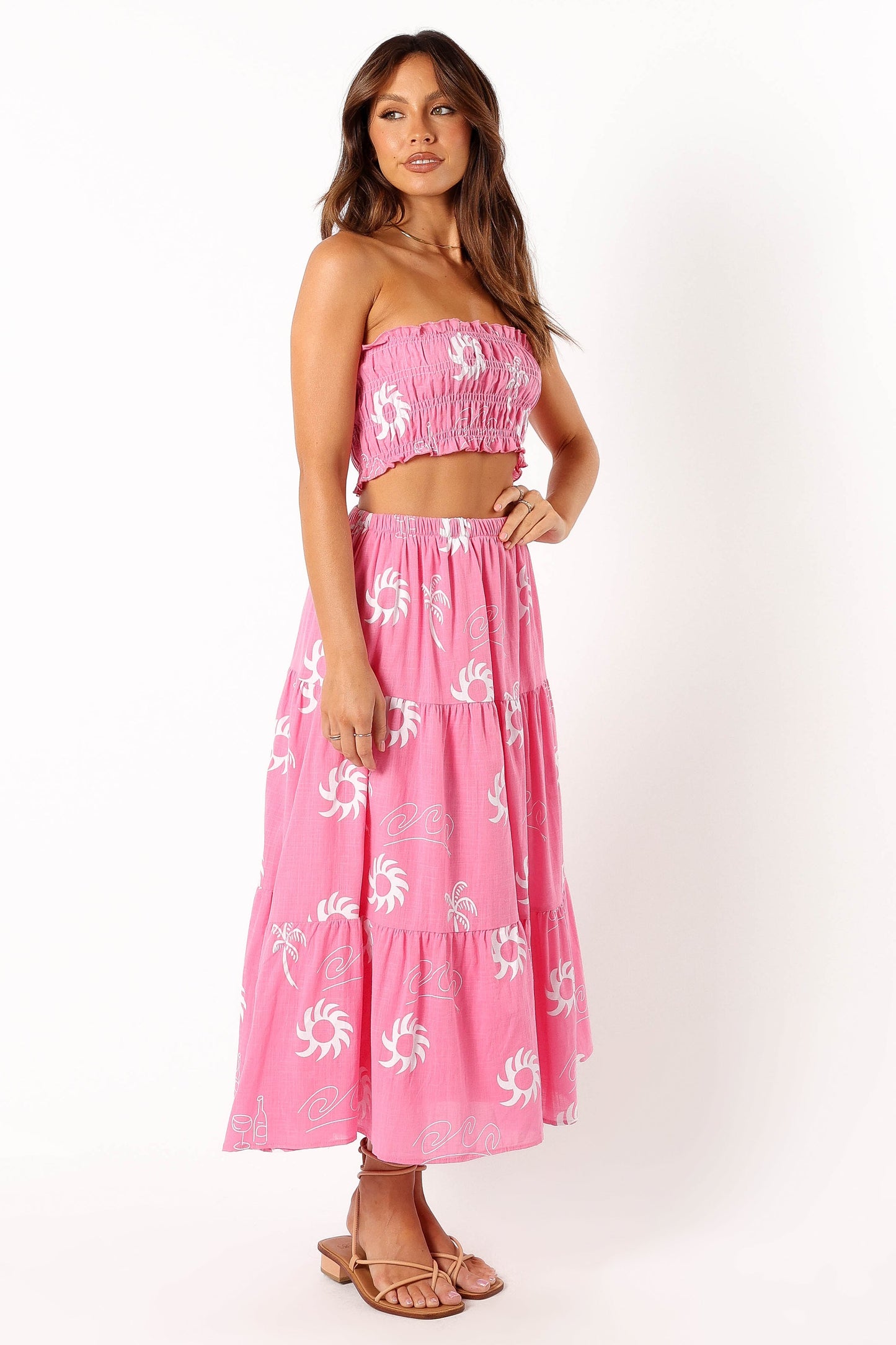 Francesca Two Piece Set - Pink White